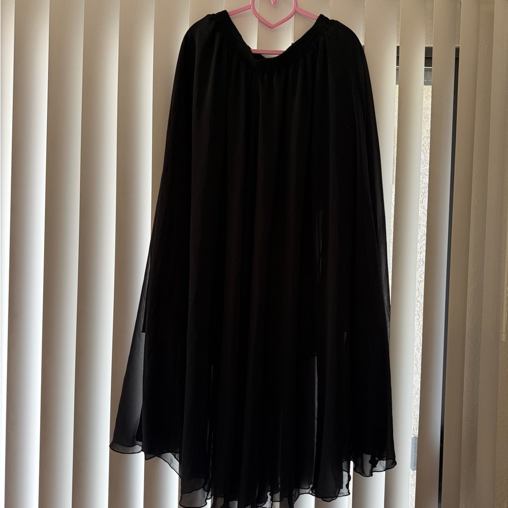 Black Chiffon Maxi Skirt
